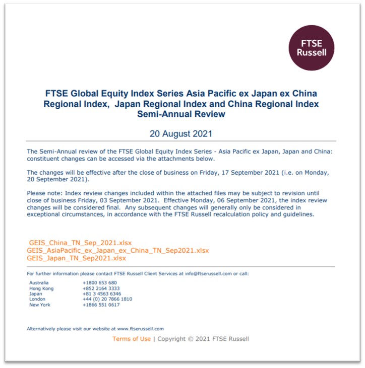 ”藍曉科技“被納入富時指數 ”藍曉科技“被納入富時指數